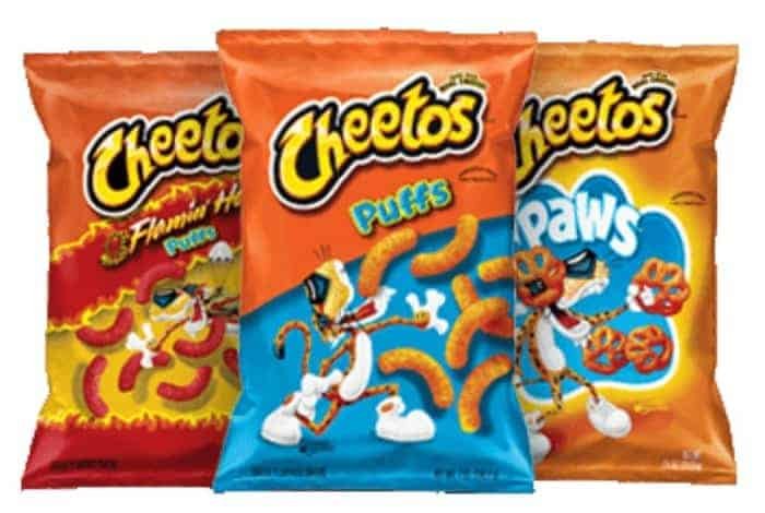 3 bags of Cheetos puffs. Can dogs eat Cheetos Puffs?