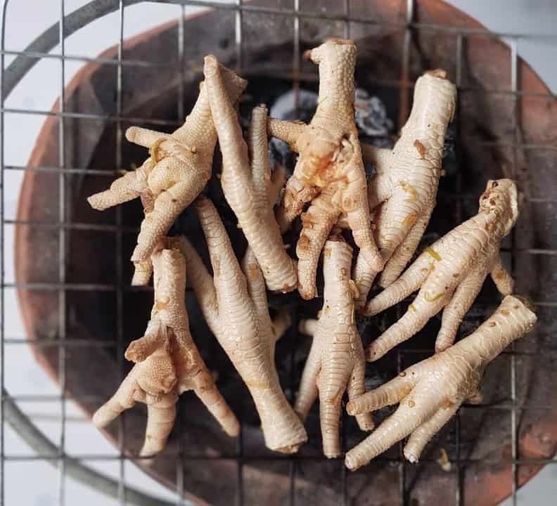 can dogs eat roasted or smoked chicken feet?