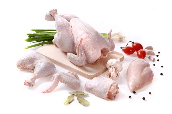 butchered chicken carcass