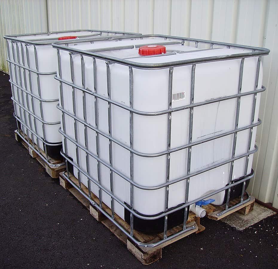 IBC totes are used for storing water